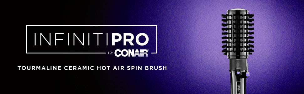 Peine redondo rotador para el cabello Infiniti Pro Spin Air, con aire caliente, 2 pulgadas, color oscuro, de Conair, Estilizador rotativo, giro de aire, paquete doble, Negro