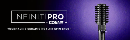 Peine redondo rotador para el cabello Infiniti Pro Spin Air, con aire caliente, 2 pulgadas, color oscuro, de Conair, Estilizador rotativo, giro de aire, paquete doble, Negro