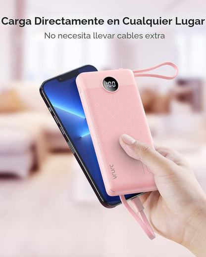 VRURC Cargador Portátil Power Bank, Paquete de Batería Esencial de...