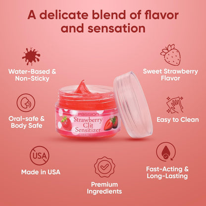 Gel sensibilizador vaginal Passion Strawberry fabricado en Estados...