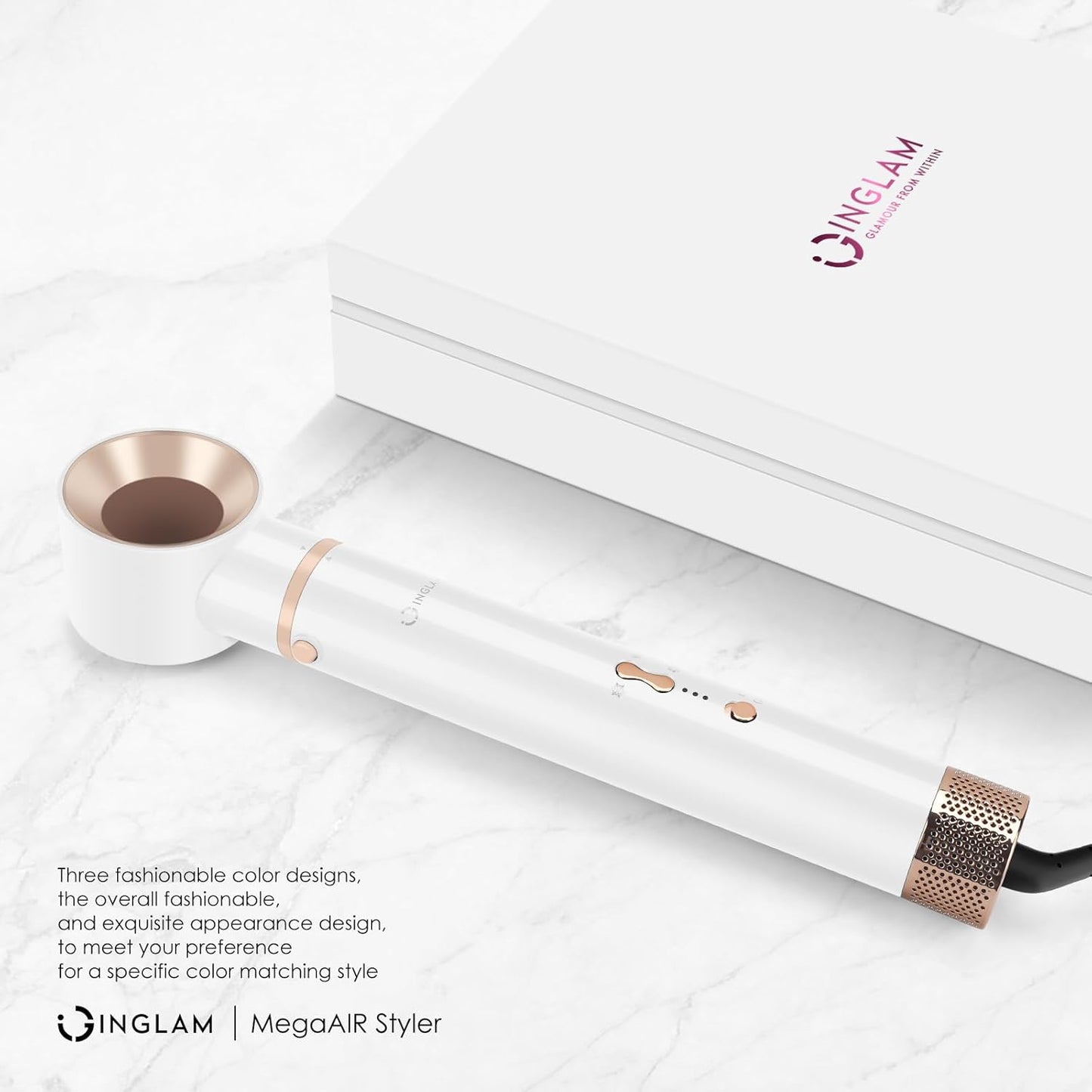 IG INGLAM MegaAIR Styler, cepillo secador de pelo profesional 5 en...