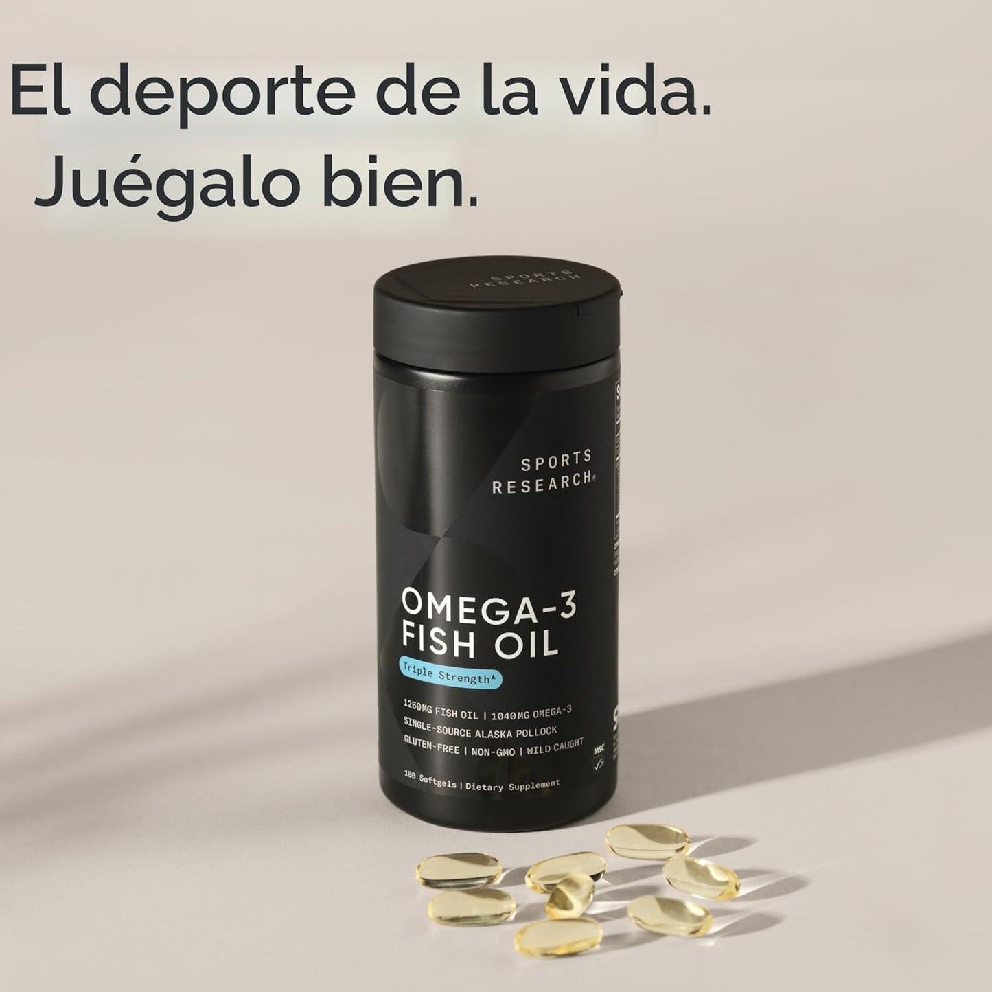 Sports Research® Omega-3 Aceite de Pescado 1250 - Suplemento de Ace...