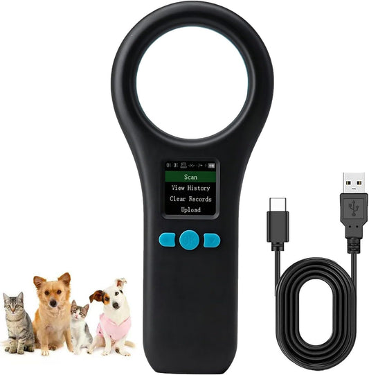 Treamvp Escáner de microchip para mascotas, lector de chips de anim...