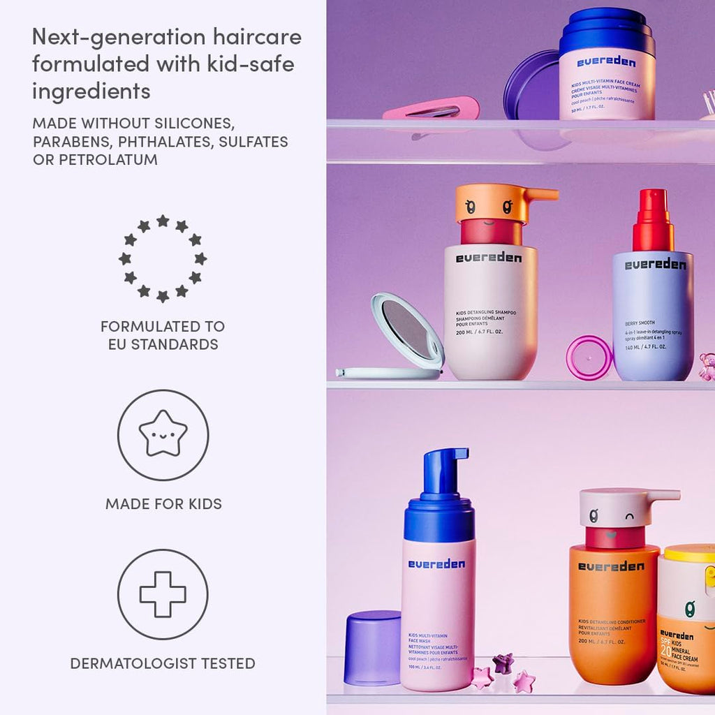 Evereden Kids - Juego de champú, acondicionador y espray desenredan...