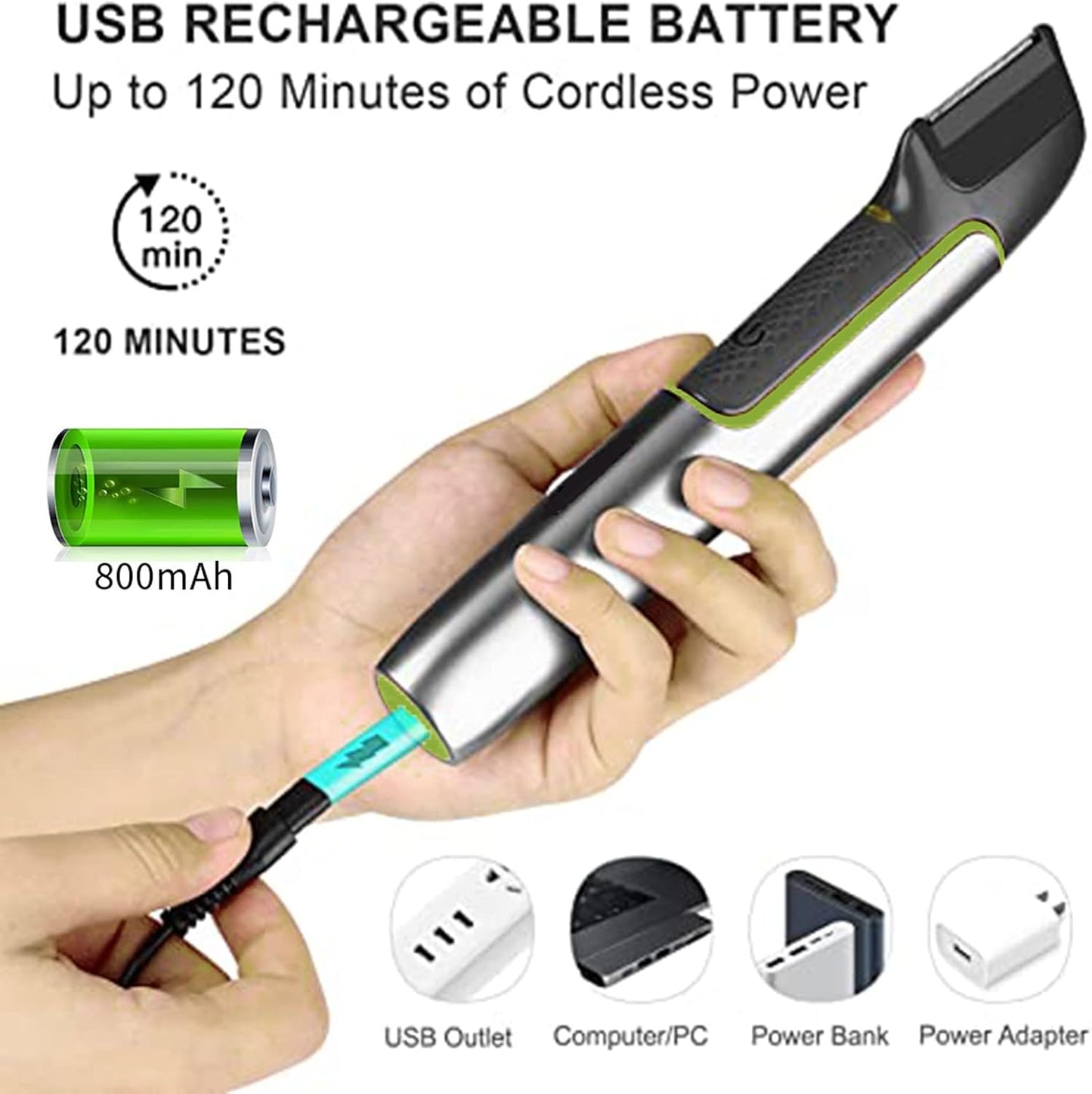 XQSSB Recortador corporal recargable para hombres, afeitado húmedo...