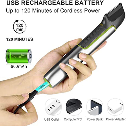 XQSSB Recortador corporal recargable para hombres, afeitado húmedo...