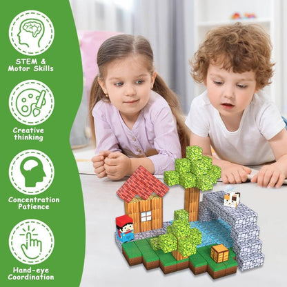 Bloques de construcción magnéticos para niños - 150 piezas cubos ma...