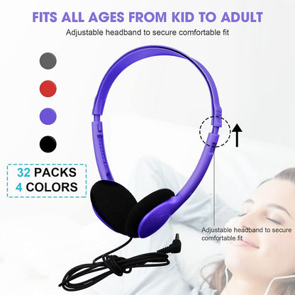 Konohan Paquete de 32 auriculares a granel para escuela, estudiante...