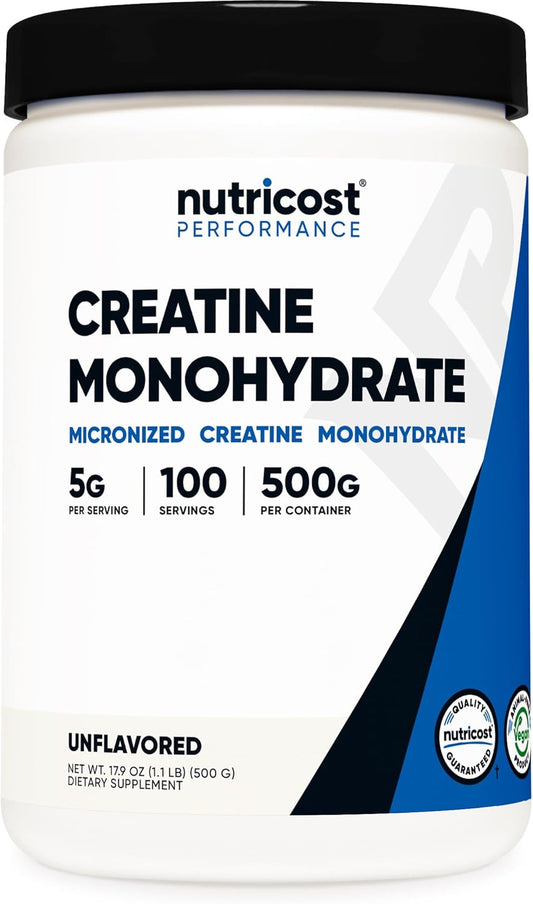 Monohidrato de creatina Nutricost, 100 porciones, 0,18 oz por porci...