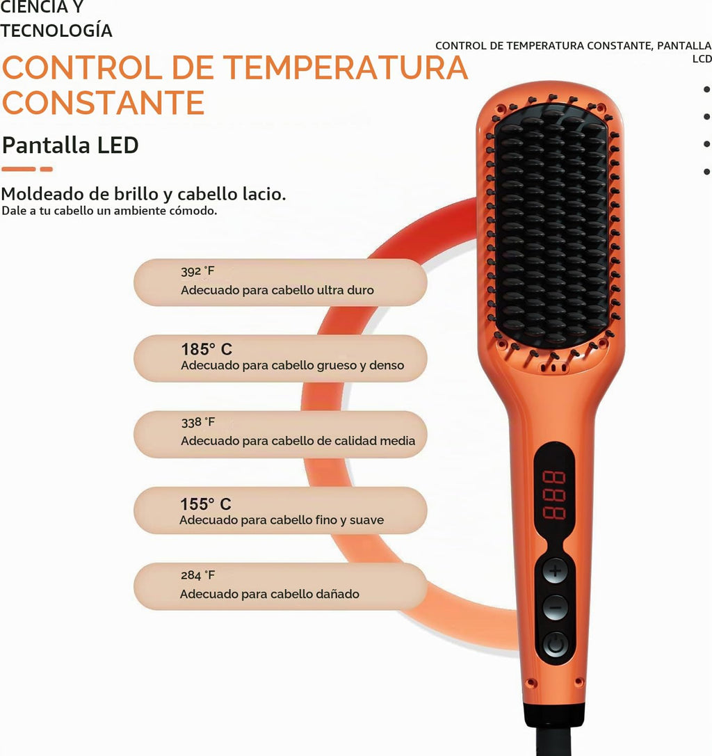 MEGAWISE - Cepillo alisador de cabello con apagado automático iónic...