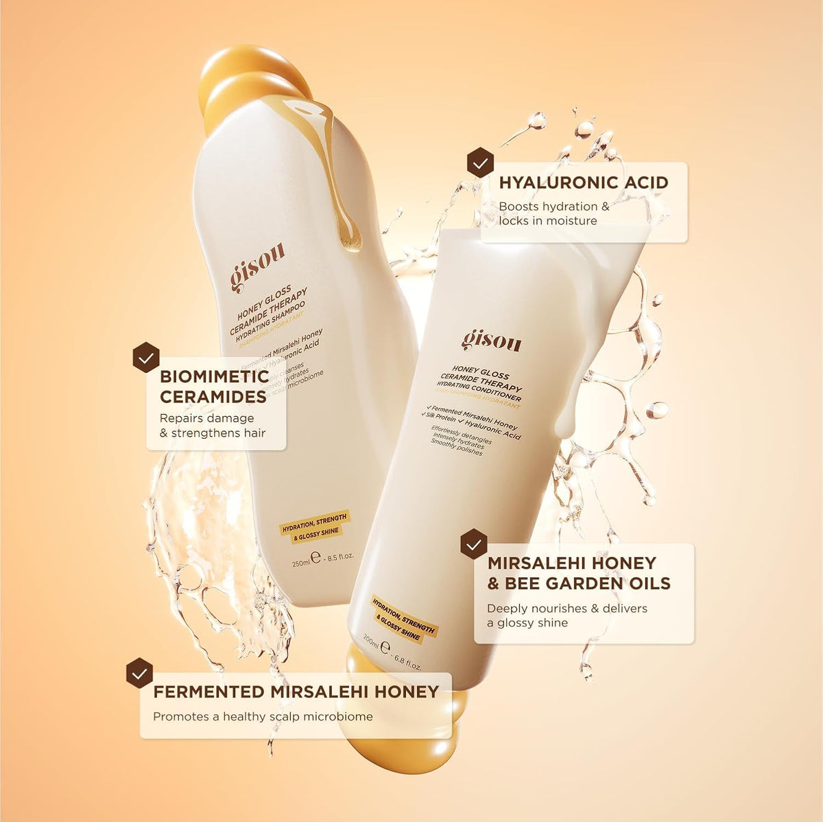 Gisou Honey Gloss Ceramide Therapy Rutine* Terapia capilar de 4 pas...