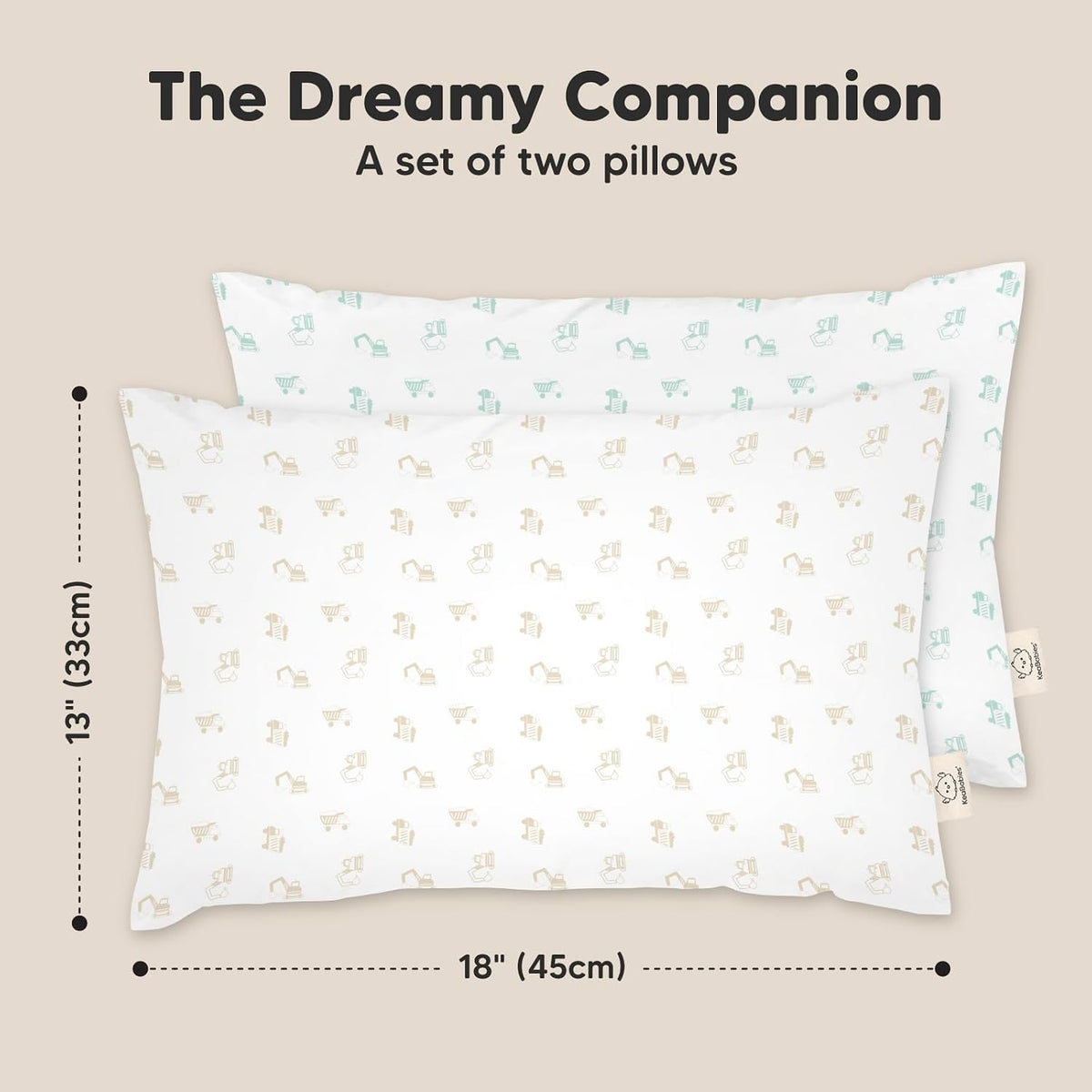KeaBabies 2pk - Almohadas para niños de 2 años a 5,13 x 18 pulgadas...