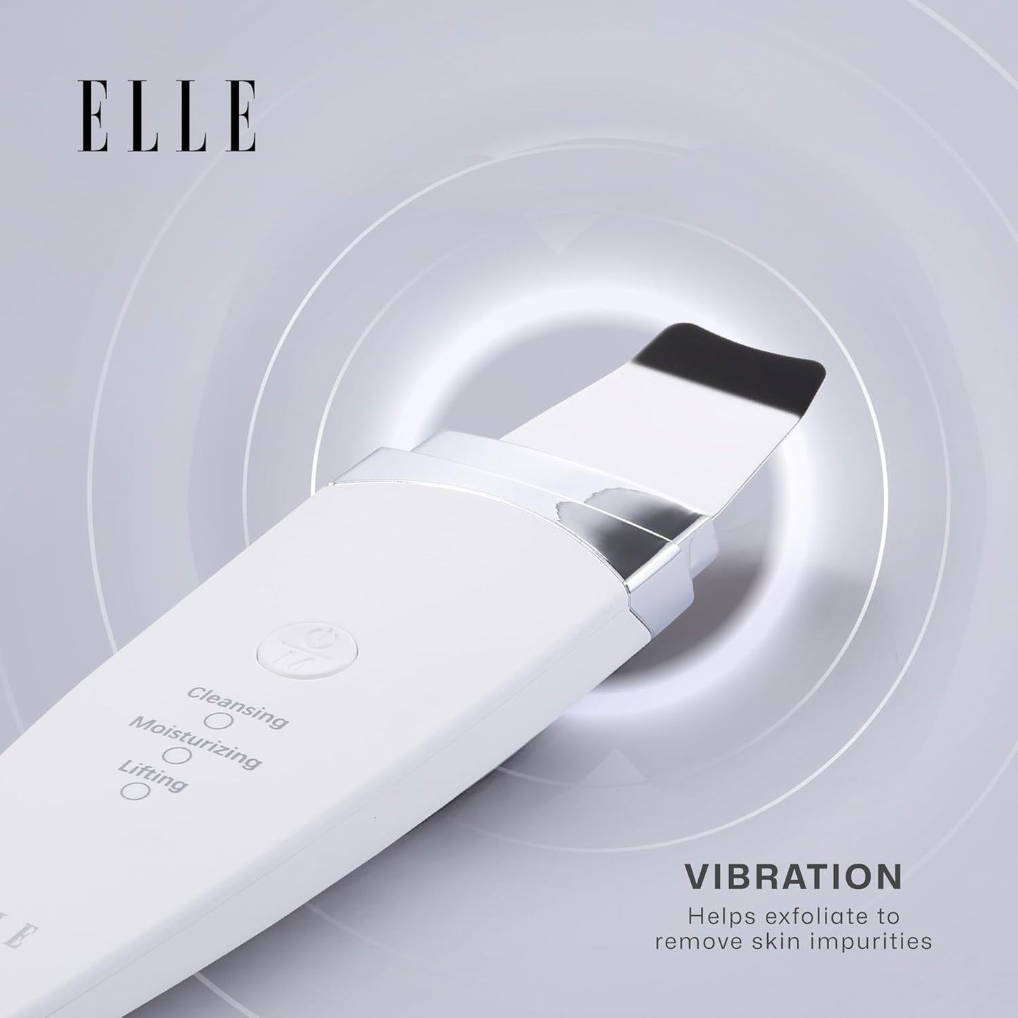 Elle - Espátula exfoliante ultrasónica para la piel, limpieza profu...