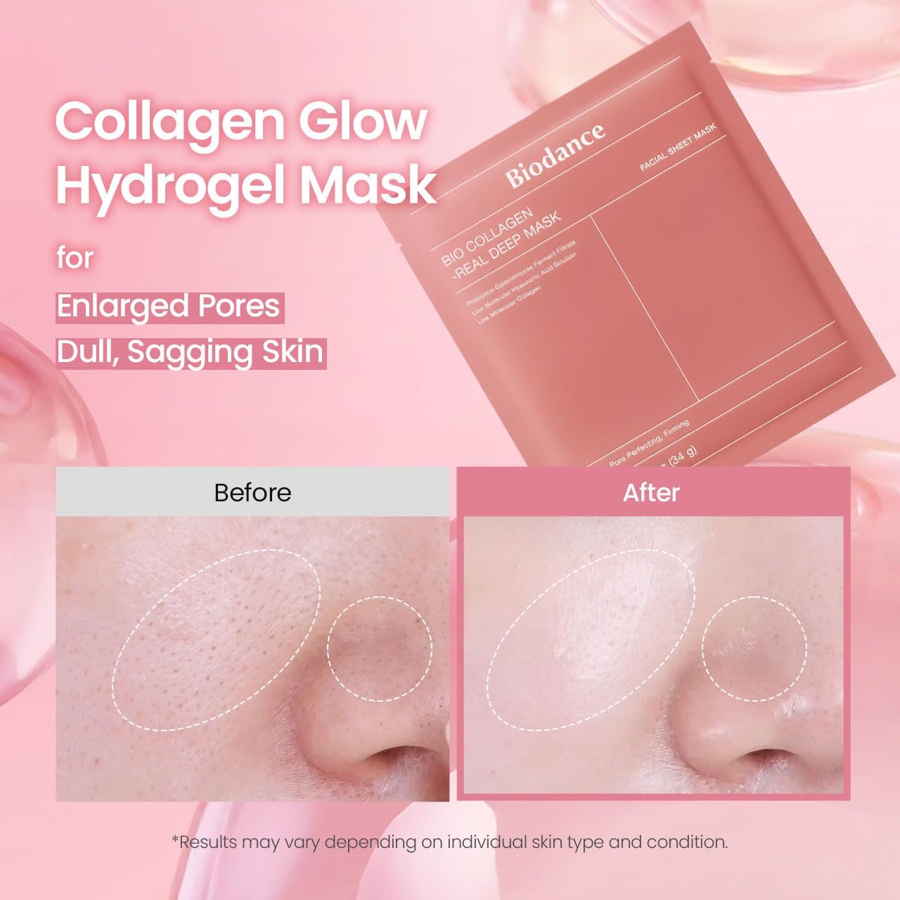 BIODANCE Máscara profunda real de bio-colágeno, mascarilla facial d...