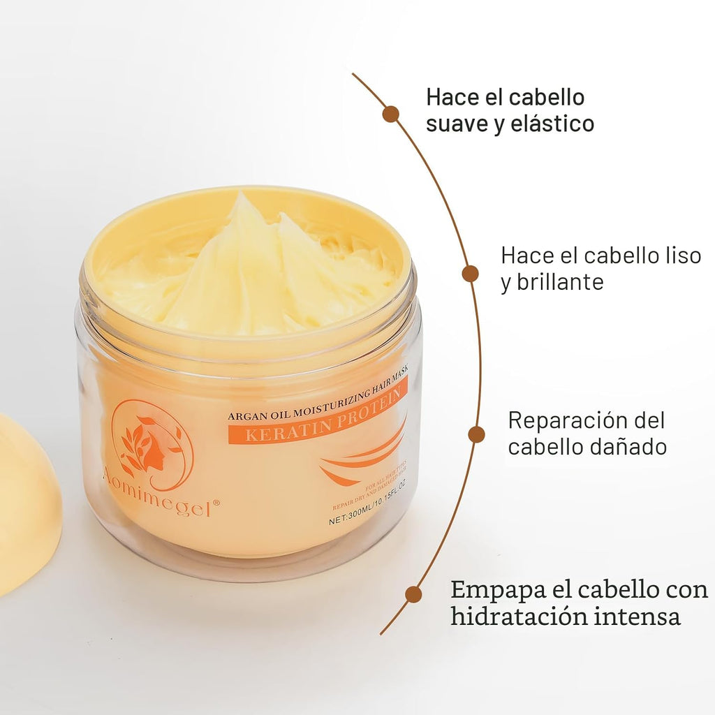 Aomimegel Juego de mascarilla reparadora de colágeno y aceite de ar...