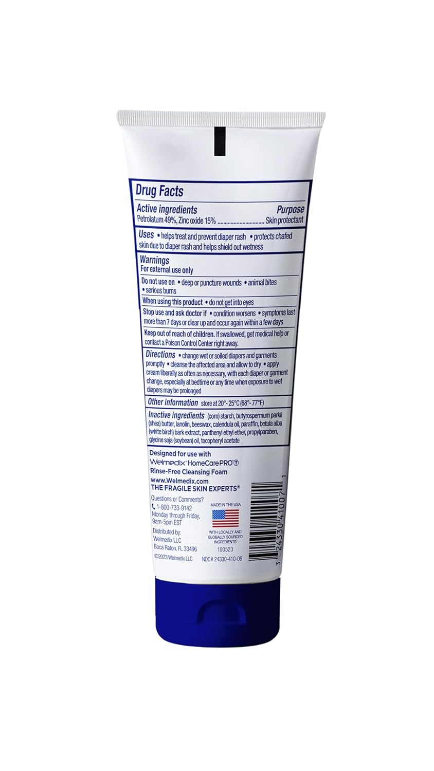 Welmedix Crema de alivio rápido para sarpullido de pañales con óxid...