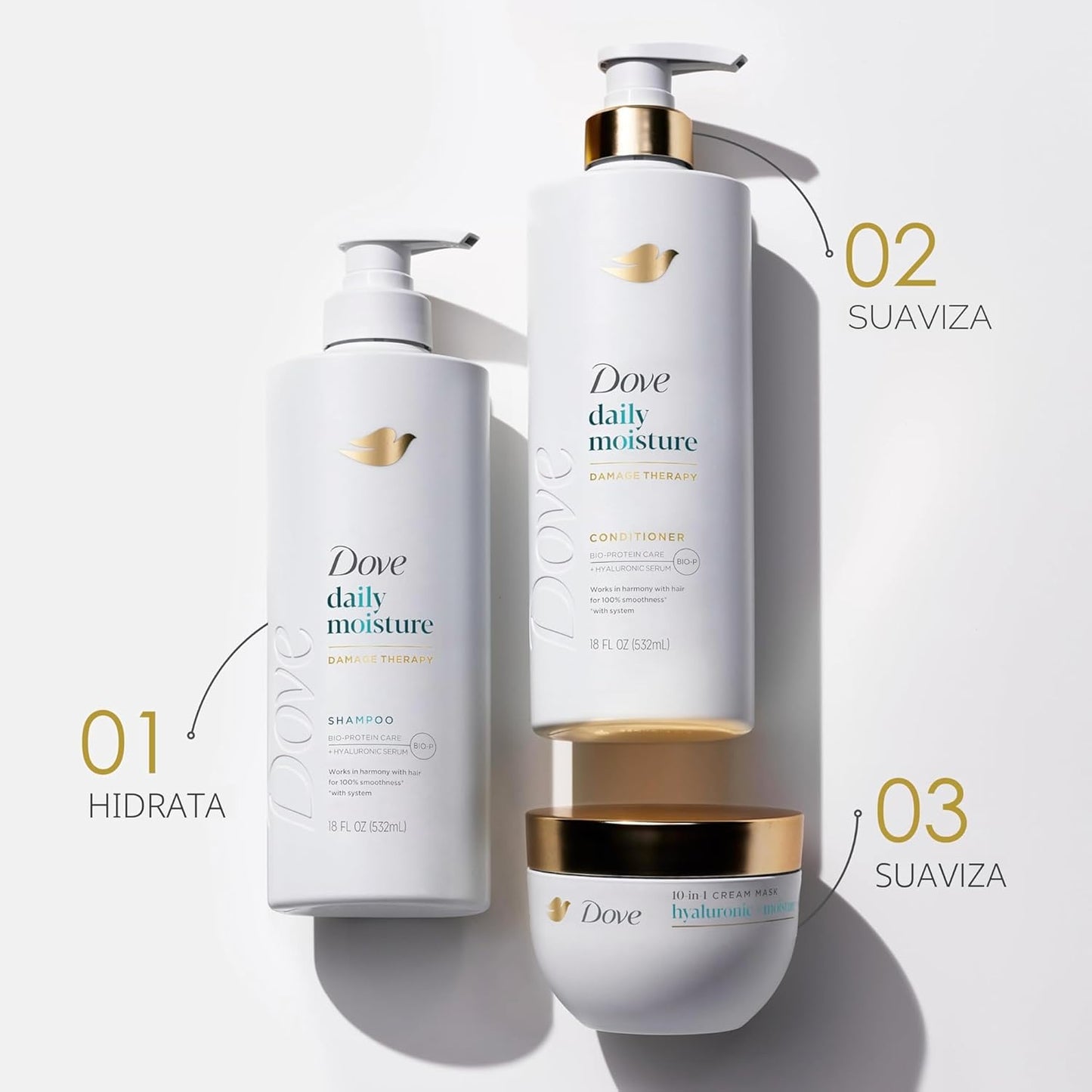 Dove Mascarilla Hidratante con Ácido Hialurónico para Cabello Seco...