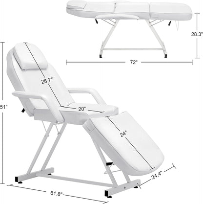 BarberPub Silla de tatuaje ajustable, mesa de tatuaje de 72 pulgada...