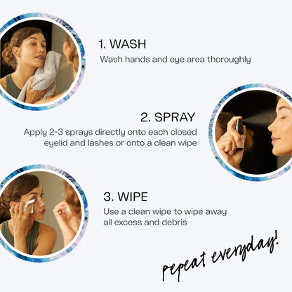 Avenova Spray Limpiador de Párpados y Pestañas - Botella de 0.68 fl oz - Spray Suave de Ácido Hipocloroso Puro para Uso Diario para Irritación Ocular