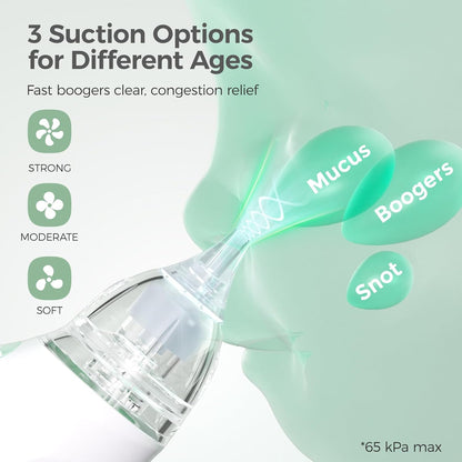 Momcozy Aspirador Nasal para Bebé, Aspirador Nasal Eléctrico de 3 Niveles de Succión para Bebé, Recién Nacido y Niño Pequeño, Aspirador Nasal Portátil con Luz Tranquilizante y Música
