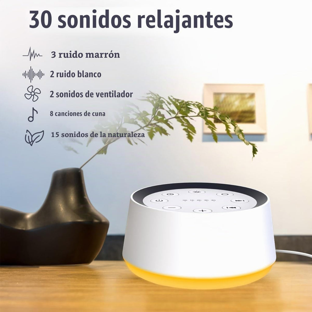Máquina de Sonido de Ruido Marrón con 30 Sonidos Relajantes, Luz No...