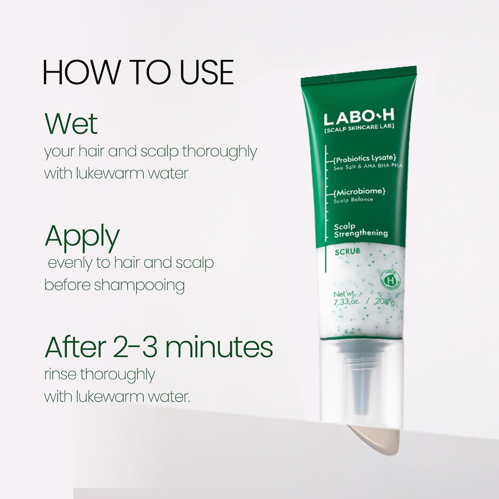LABO.H Exfoliante para fortalecer el cuero cabelludo, champú calrif...