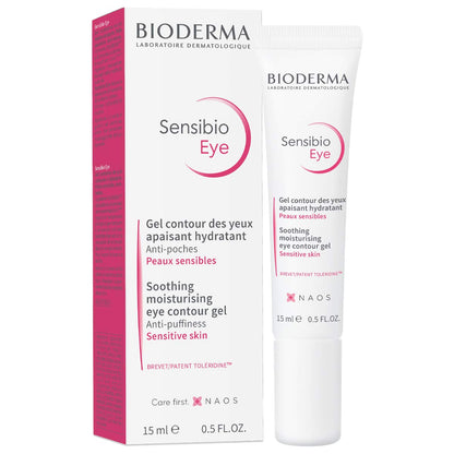 Bioderma - Gel de ojos - Sensibio - Hidratante y reduce visiblemente las líneas finas - Calmante de la piel - Gel de ojos para pieles sensibles