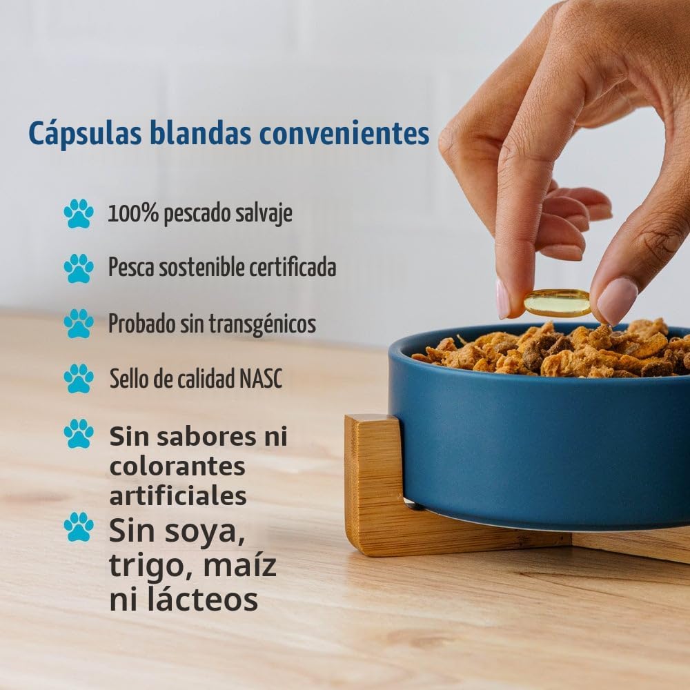Nordic Naturals Omega-3 para mascotas, sin sabor - 90 cápsulas blan...