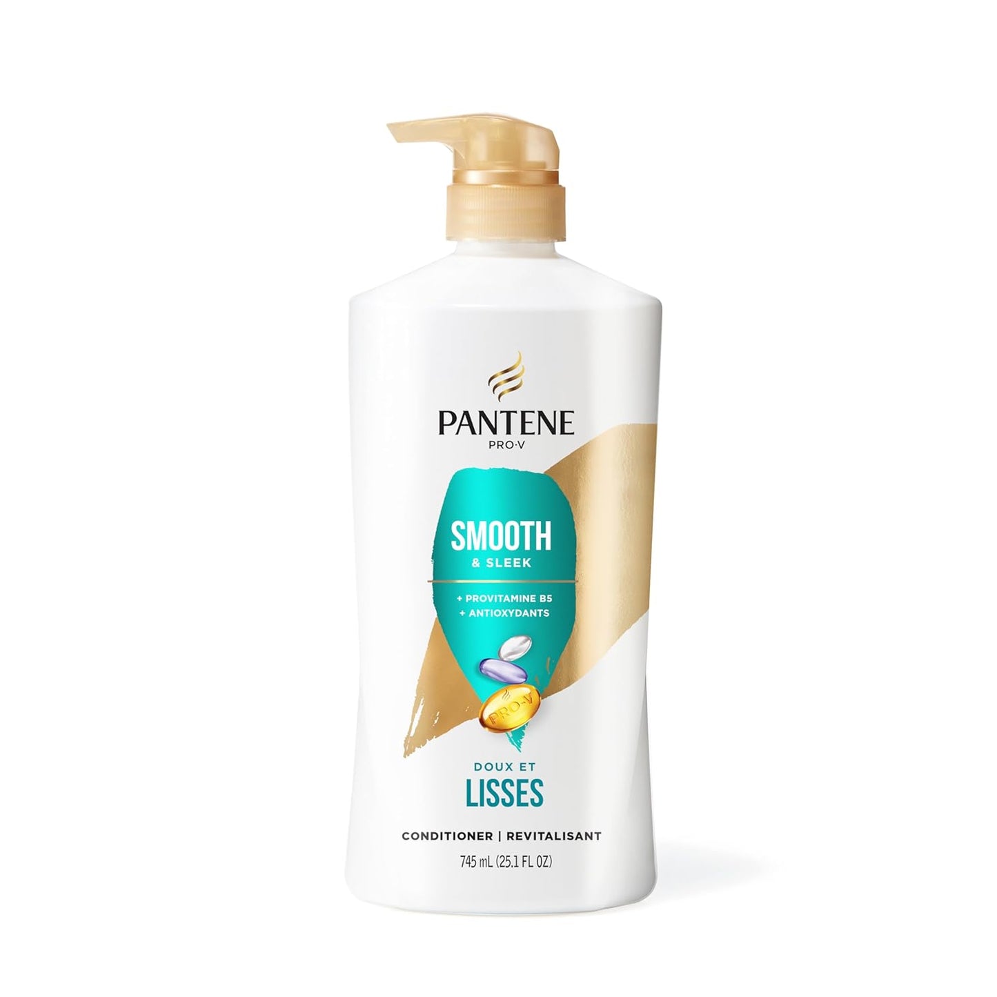 Pantene Juego de champú y acondicionador, suave y liso, control del...
