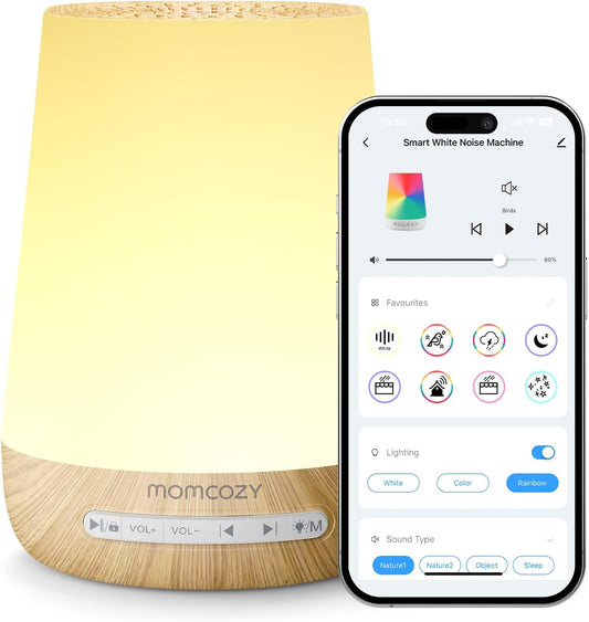 Máquina de sonidos para bebé, Momcozy - Máquina de ruido blanco con...