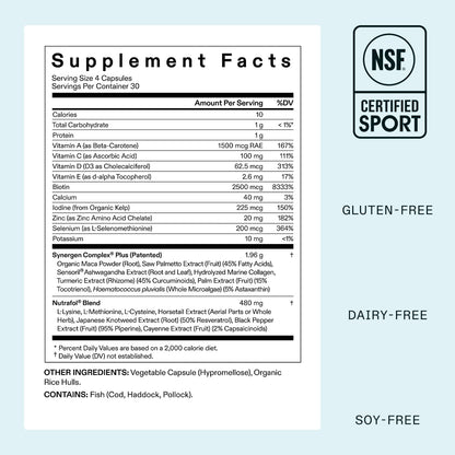 Nutrafol Suplementos para el Crecimiento del Cabello Women's Balance para Mujeres, Edades 45 y Más, Clínicamente Probados para Cabello Visiblemente Más Grueso y Cobertura del Cuero Cabelludo en 3-6
