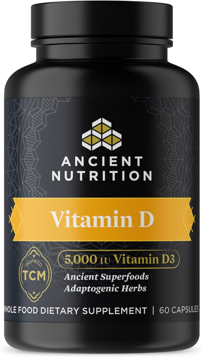 Ancient Nutrition Suplemento de vitamina D, 5,000 UI de vitamina D...