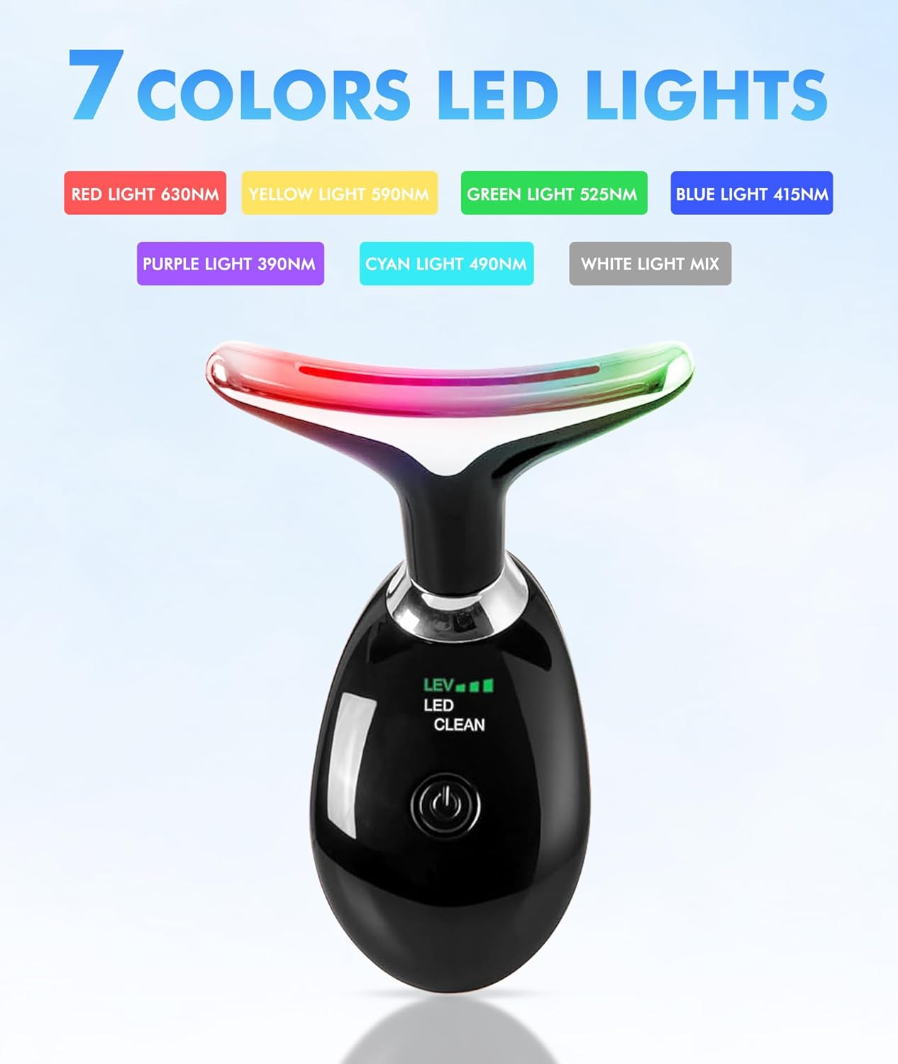 SDKWDH Terapia de Luz Roja para Cara y Cuello, Herramienta de Masaj...