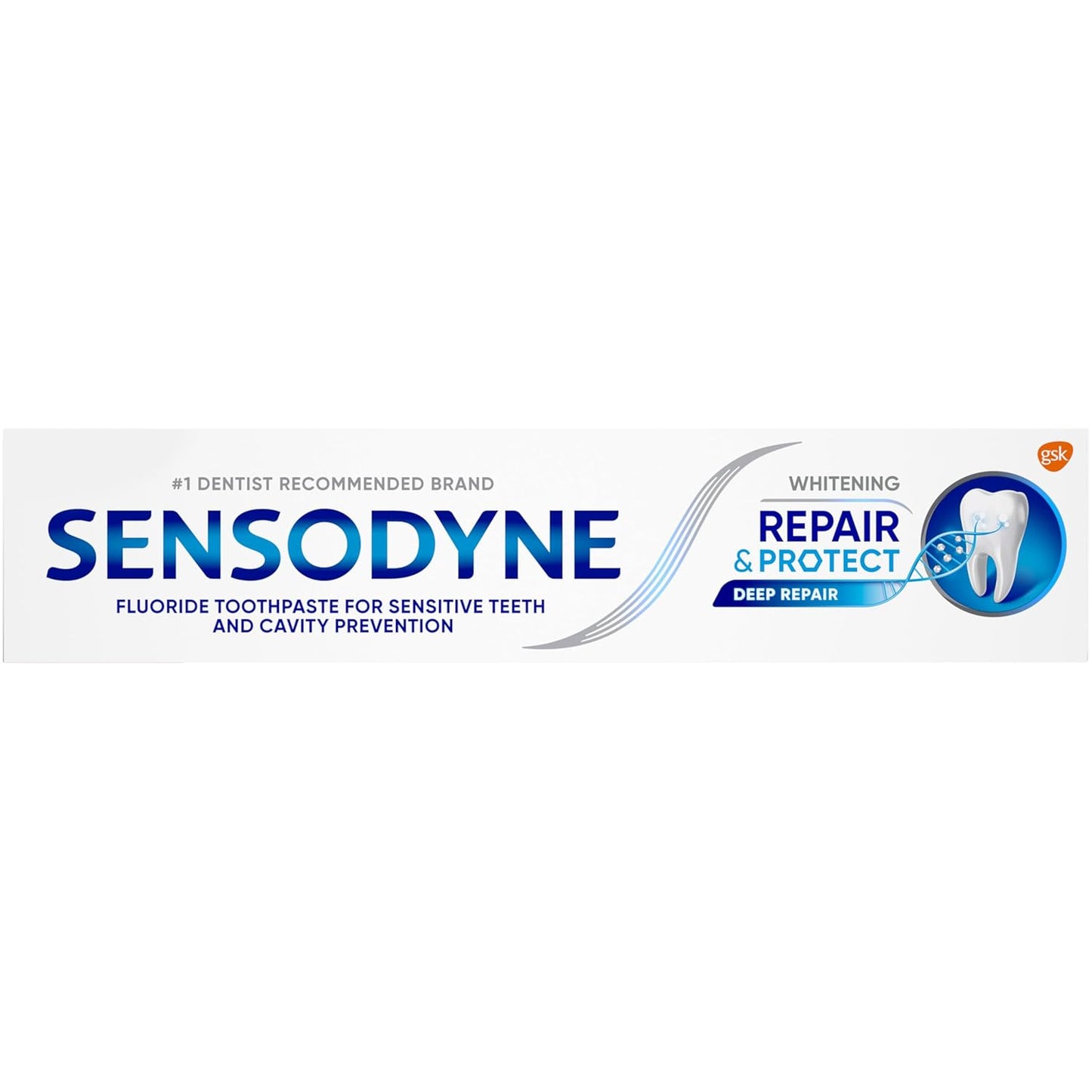 Sensodyne Repair & Protect - Pasta dental blanqueadora para dientes sensibles y prevención de caries, 3.4 onzas (paquete de 4)