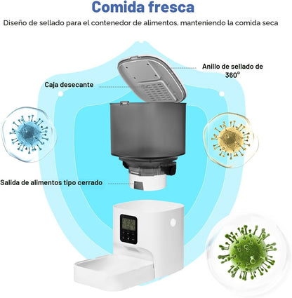 ANDOLL HOME Comedero automático para gatos, dispensador de comida p...