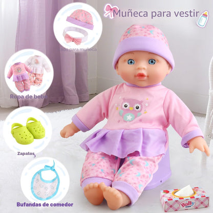 Muñeca de bebé con juego de cochecito para juego de simulación real...