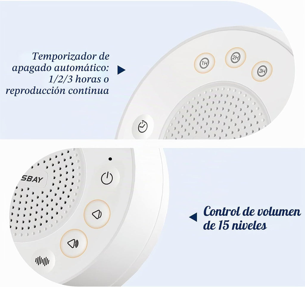 HOUSBAY Máquina de sonido brilla con ruido blanco para dormir, luz...
