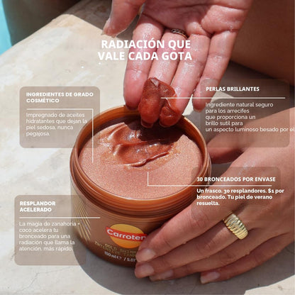 Gel de bronceado dorado brillante Carroten | Acelerador de broncead...