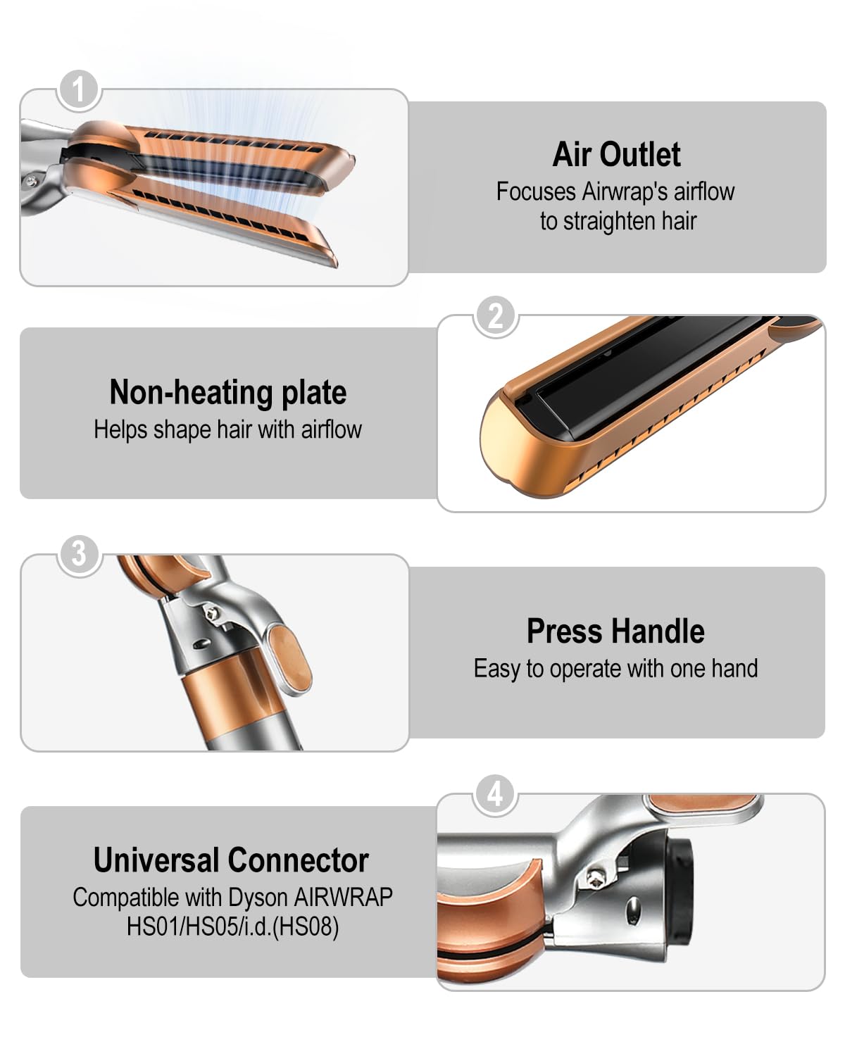 Accesorio de flujo de aire compatible con Dyson Airwrap Multi-Style...