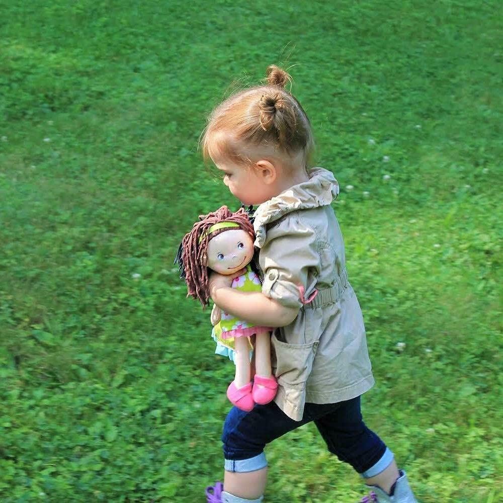 HABA Coco - Muñeca de bebé suave de 12 pulgadas con pelo castaño, c...