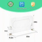 UPGOGO Riel de cama plegable para niños pequeños, blanco, 33 pulgad...