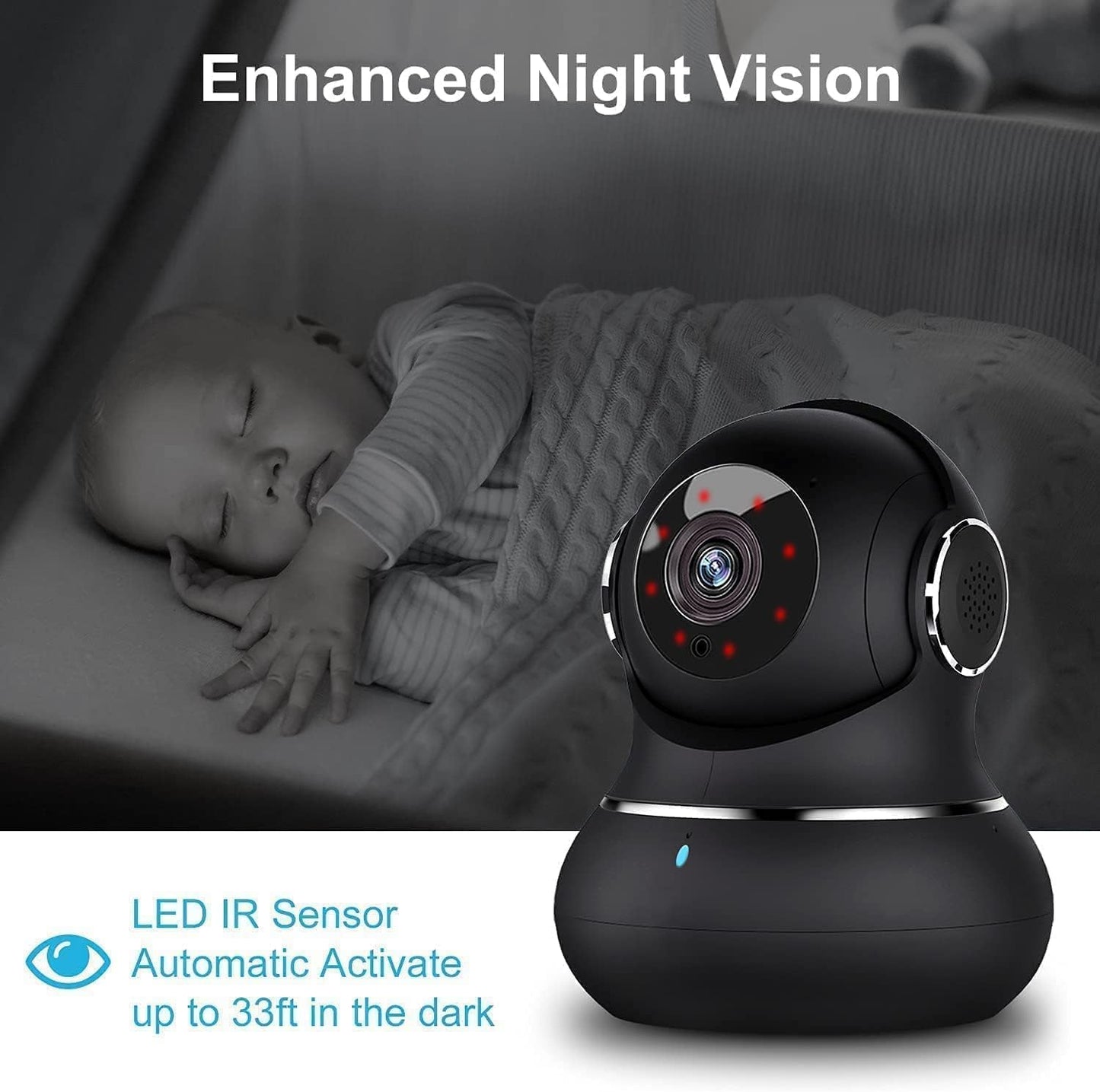 litokam Cámara de seguridad interior 2K, cámaras para seguridad del...