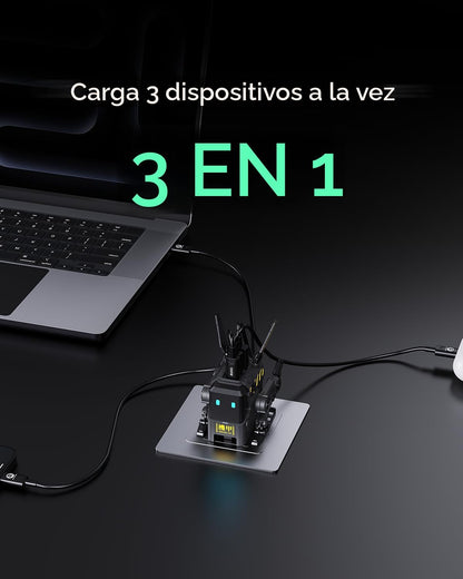 GravaStar Bloque de Cargador Rápido de Robot Alpha65 GaN de 65W, Ca...