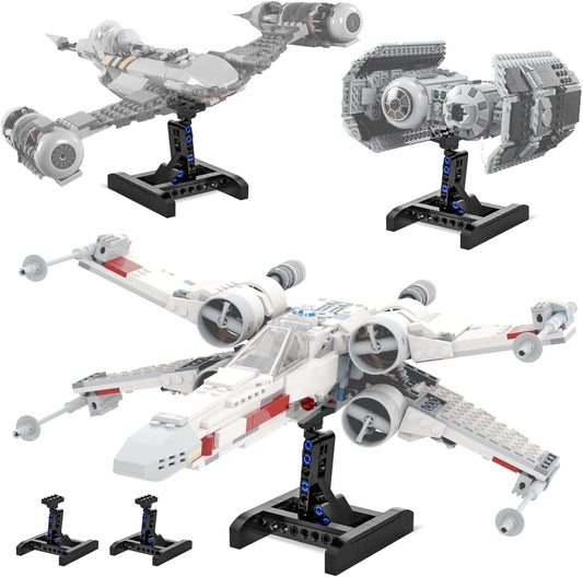 Soporte de exhibición para Lego X Wing (paquete de 2), soporte mejorado para Lego N-1, TIE Bomber, Fighter 75301 75325 75347 75333 75346 60226, regalo para niños y fanáticos (52 piezas)