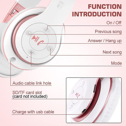 Audífonos inalámbricos Bluetooth 6S sobre la oreja, estéreo de alta...