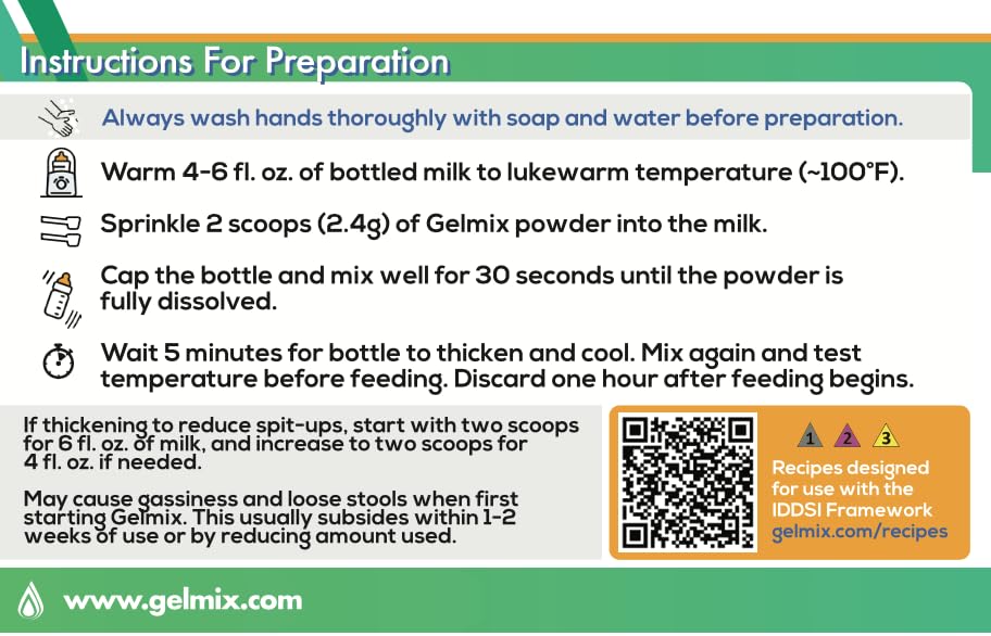 Gelmix Espesante infantil para leche materna y fórmula, tarro de 4....