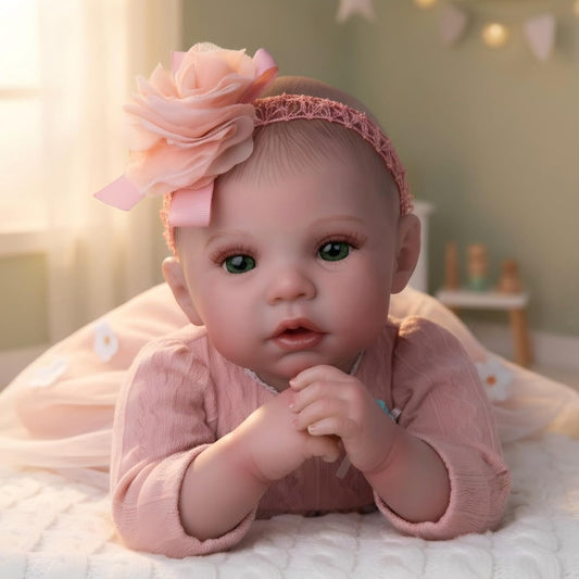Cloveray Muñeca de bebé Reborn realista de vinilo y tela de 20 pulg...