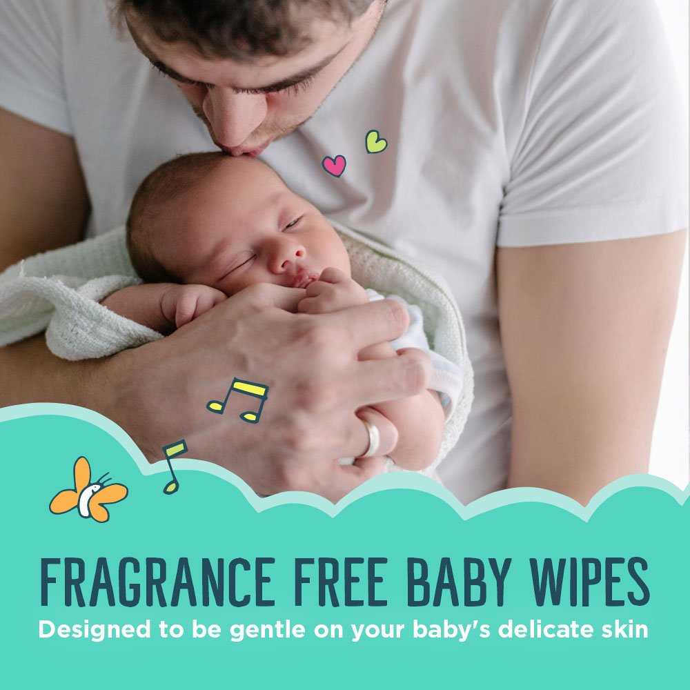 Seventh Generation Toallitas para bebé, libres y transparentes con dispensador de tapa abatible, 64 unidades