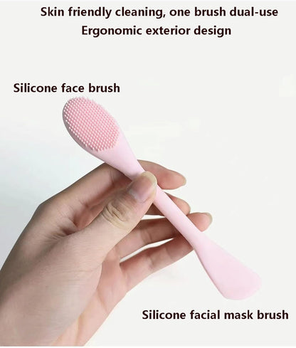 Cepillo facial de silicona, 2 en 1 herramienta de cepillo de limpie...