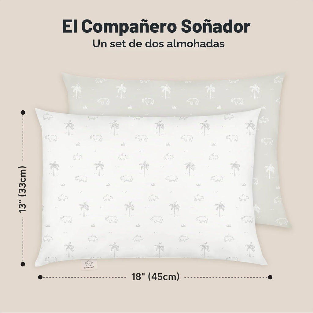 KeaBabies 2pk - Almohadas para niños de 2 años a 5,13 x 18 pulgadas...